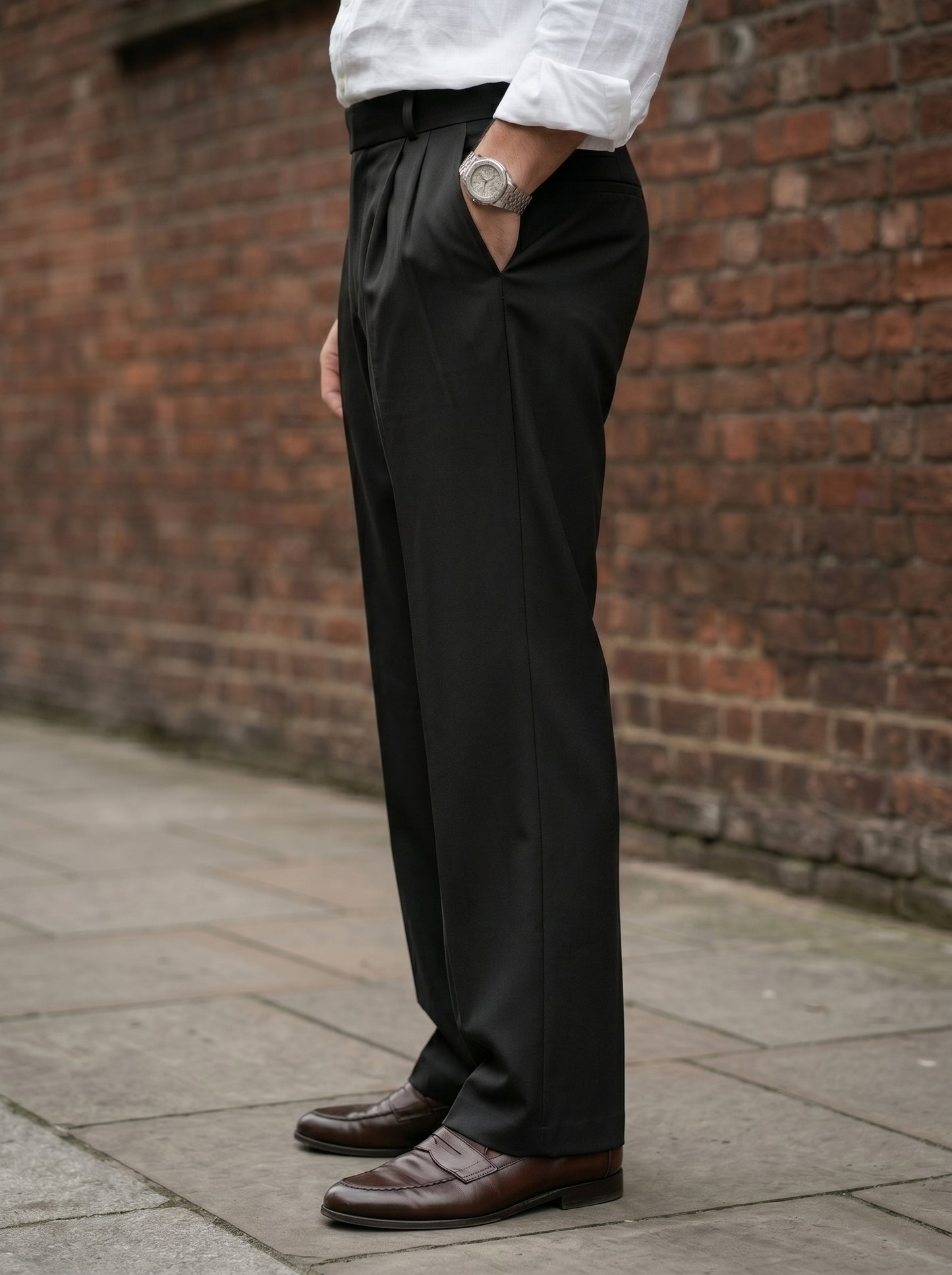 Black loose fit korean pants