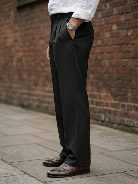 Black loose fit korean pants