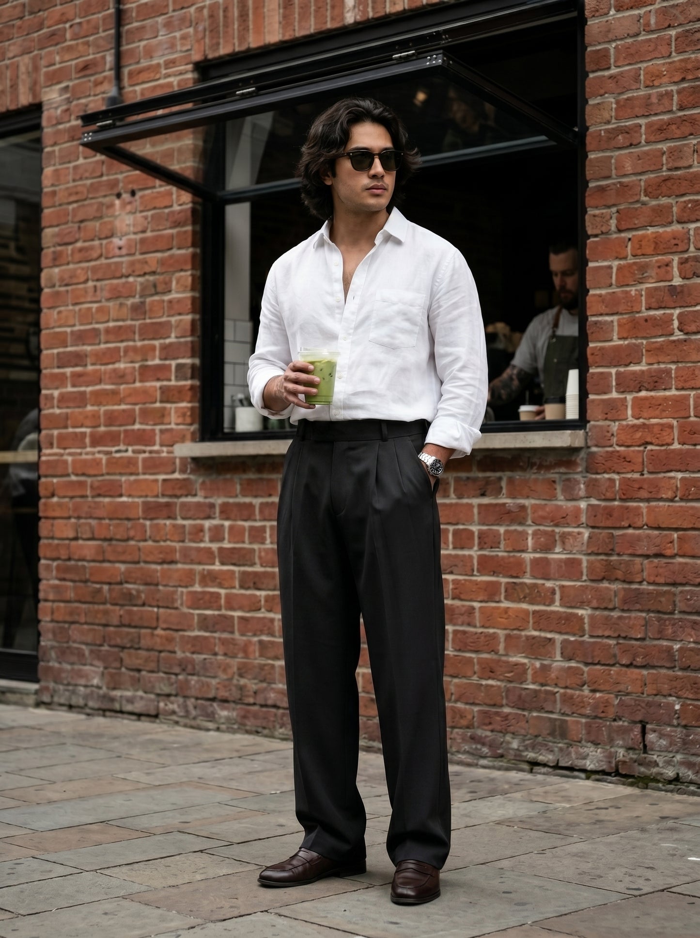 Black loose fit korean pants