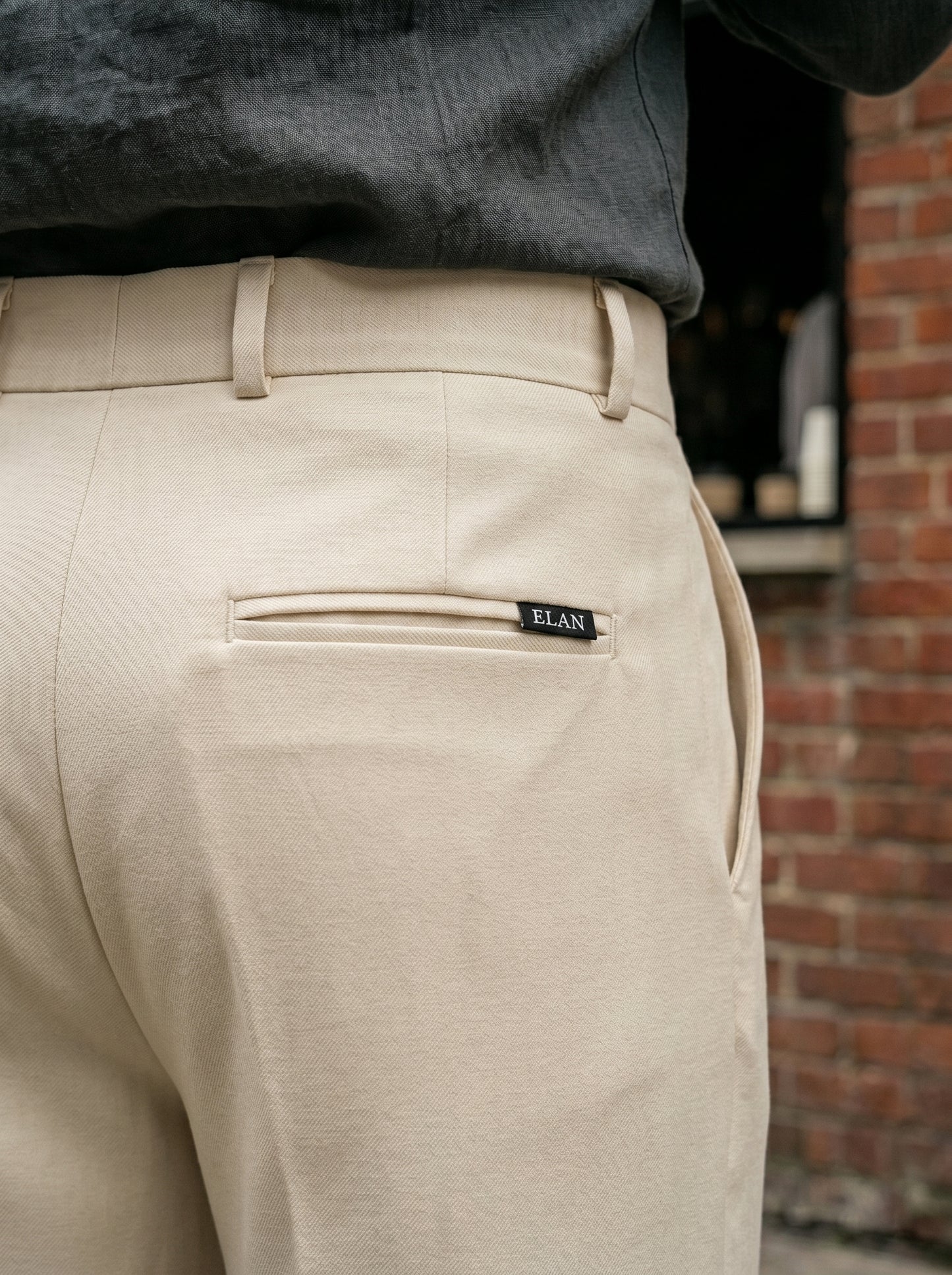 Beige korean loose fit pants