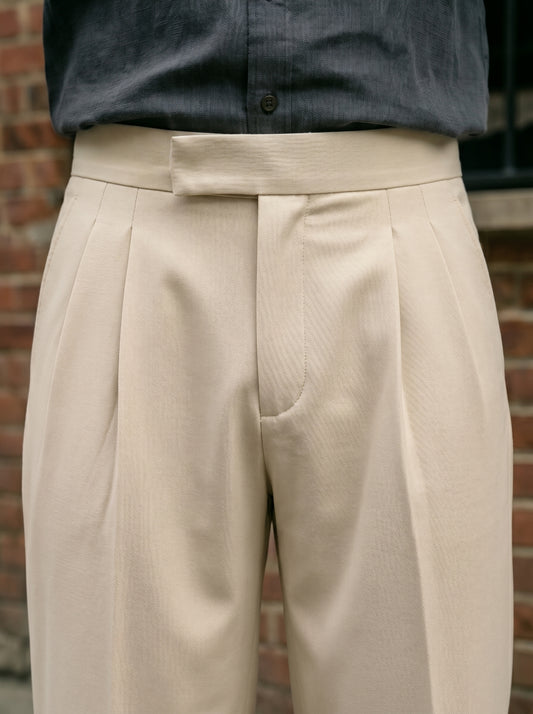 Beige korean loose fit pants