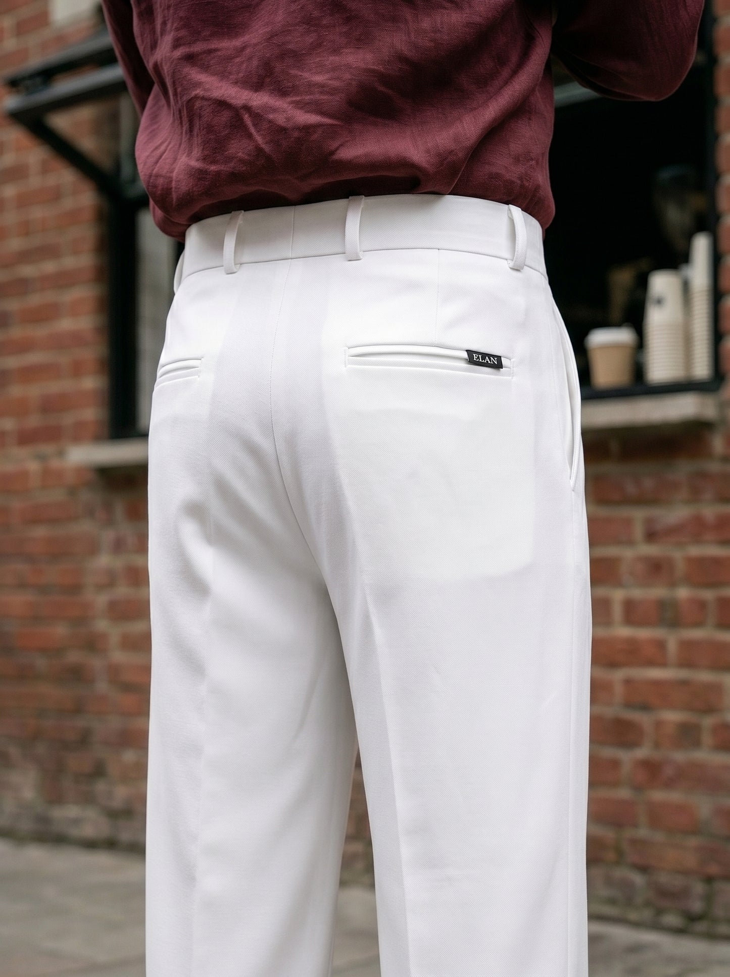 White korean loose fit  pants
