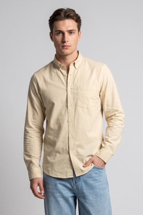 Pale Yellow Regular Fit Shirt