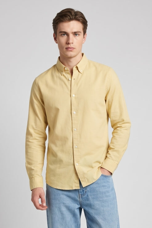 Sand Beige Linen Regular Fit Shirt