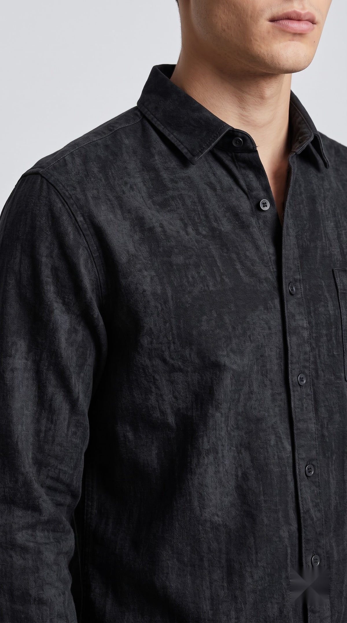 Black Distressed Texture Shirt