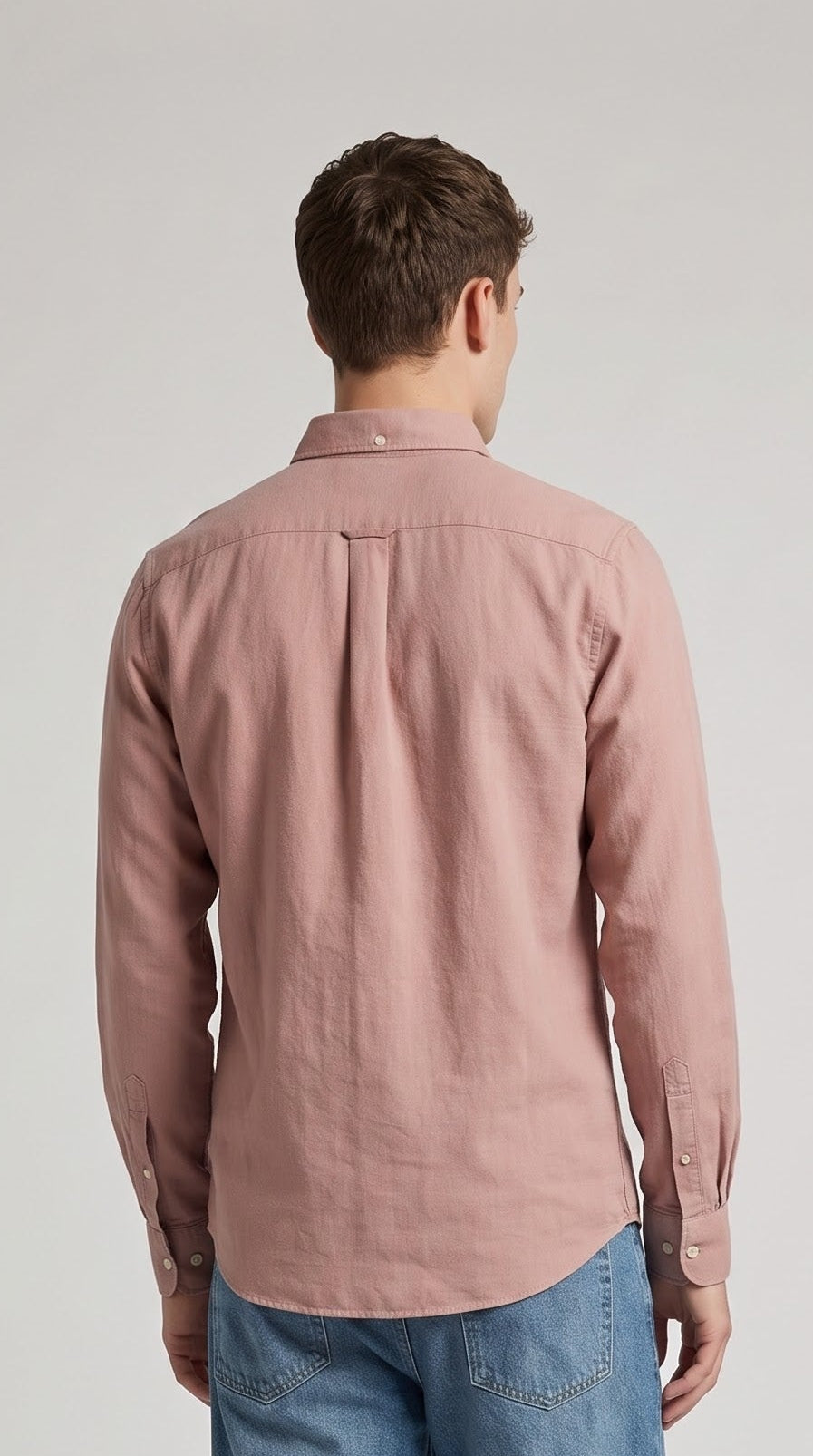 Solid Dusty Pink Corduroy Regular Fit Shirt