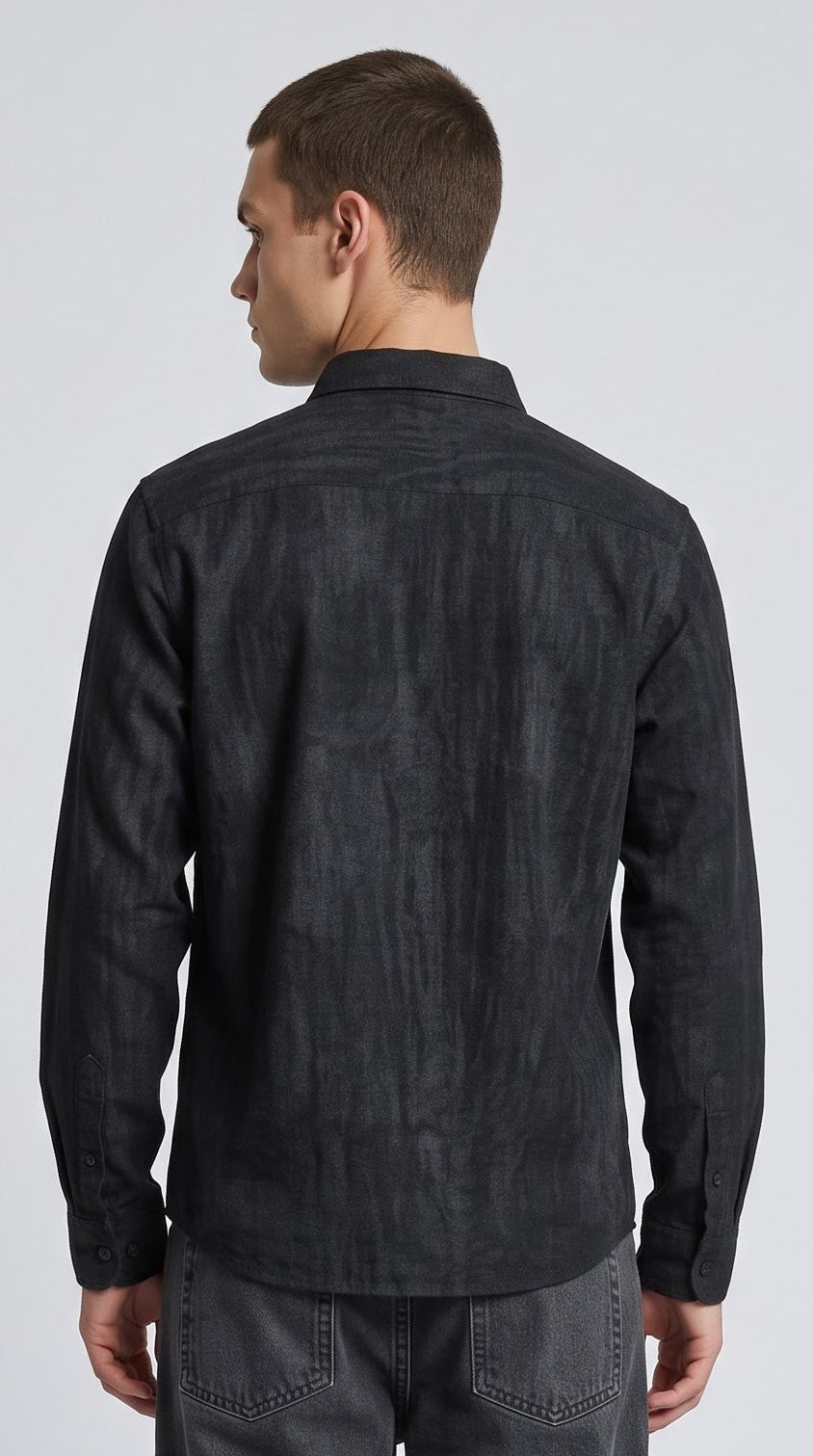 Black Distressed Texture Shirt