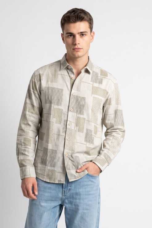 Abstract Print Regular Fit Shirt