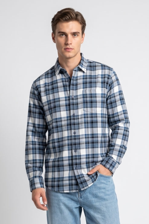 Blue Shade Checks Regular Fit Shirt