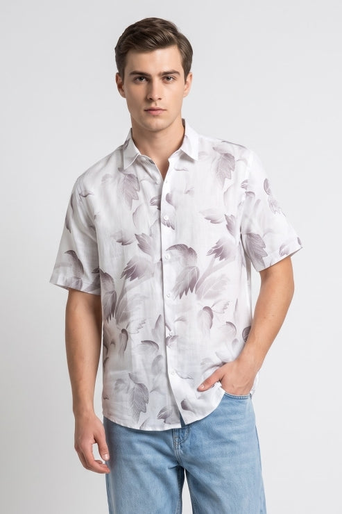 Linen Leaf Printed Shirt
