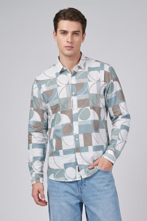 Abstract Printed Regular Fit Shirt