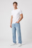 Straight Fit Denim Jeans - Light Blue Wash