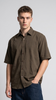 Textured Dark Brown Waffle Shirt