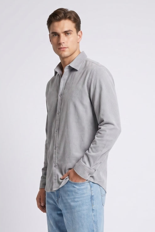 Silver Sage Corduroy Regular Fit Shirt