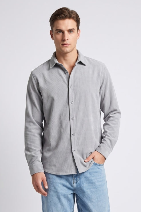 Silver Sage Corduroy Regular Fit Shirt