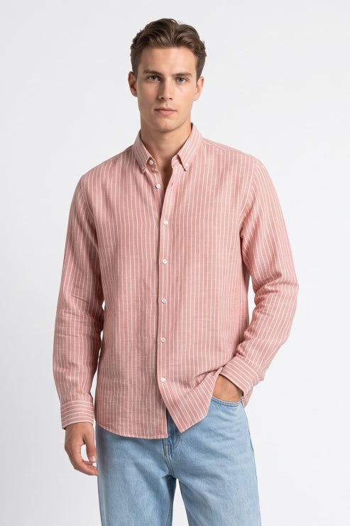 Pink Stripe Regular Fit Shirt