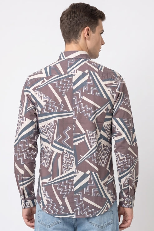 Abstract Print Regular Fit Shirt