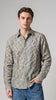 Abstract Embroidered Crushed Texture Shirt - Grey