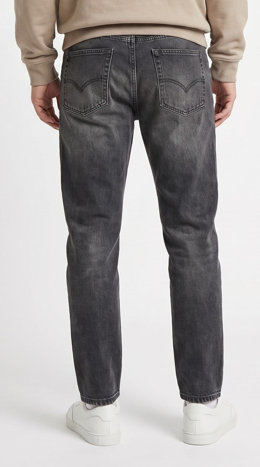 Black Faded Wash Mom Fit Jean