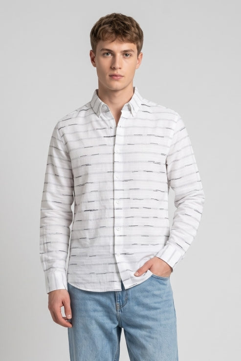 Horizontal Stripe Oxford Shirt