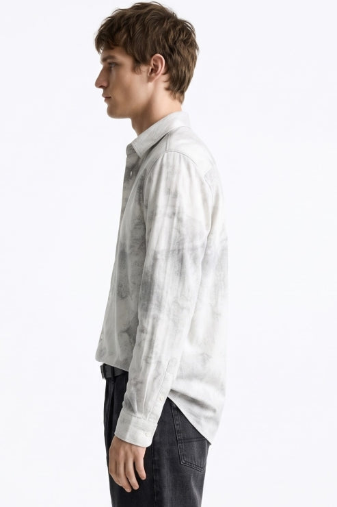 Grey Distressed Texture Shirt