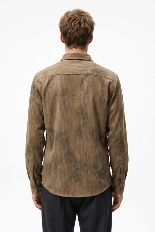 Brown Distressed Texture Shirt