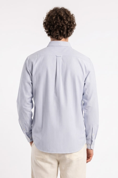 Blue Stripe Linen Regular Fit Shirt