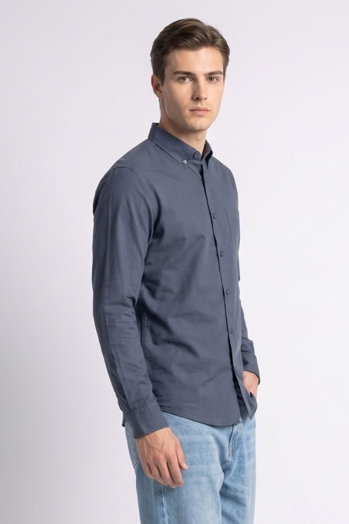 Teal Poly Lycra Regular Fit Shirt