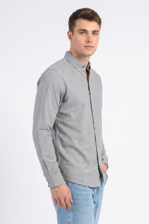 Gray Stripe Regular Fit Shirt