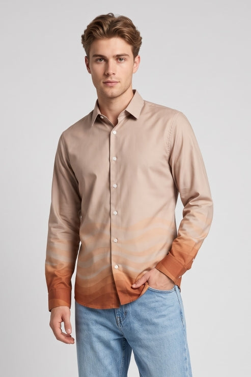 Shaded Melange Regular Fit Shirt