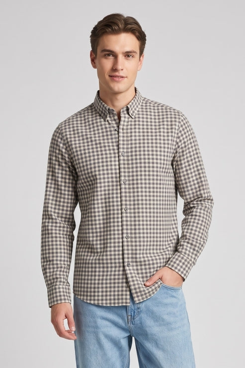 Micro Check Regular Fit Shirt