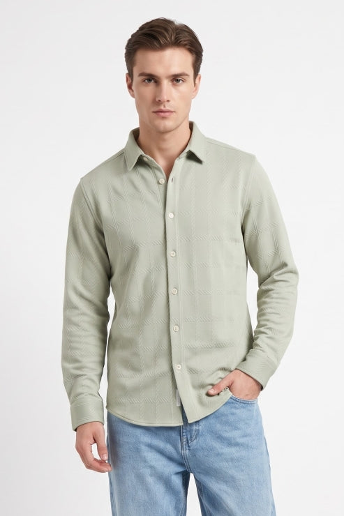 Pista Green Regular Fit Shirt