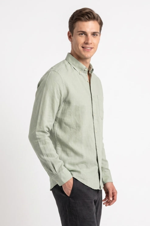 Sage Linen Regular Fit Shirt