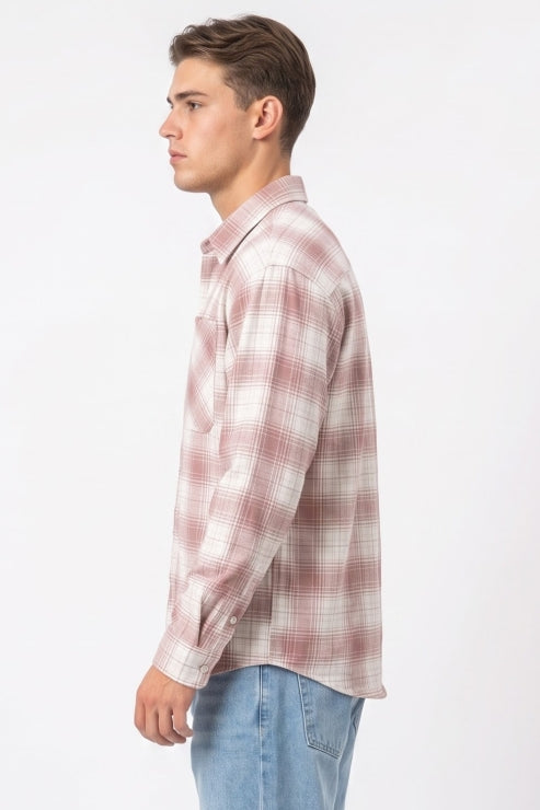 Pink Shade Checks Regular Fit Shirt