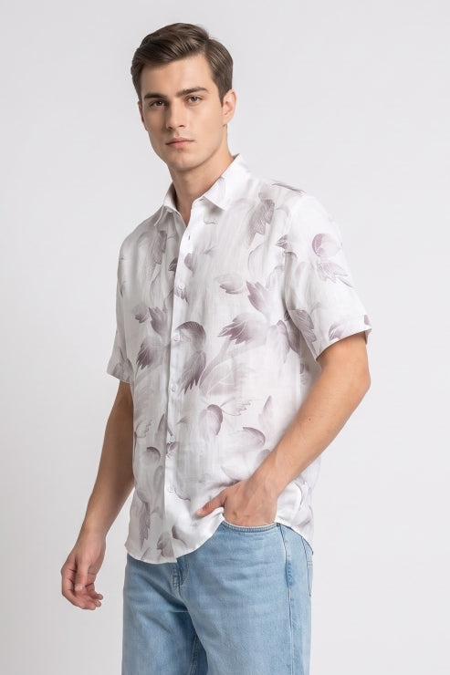 Linen Leaf Printed Shirt