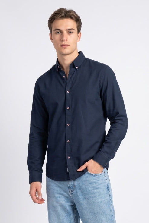 Navy Blue Oxford Regular Fit Shirt