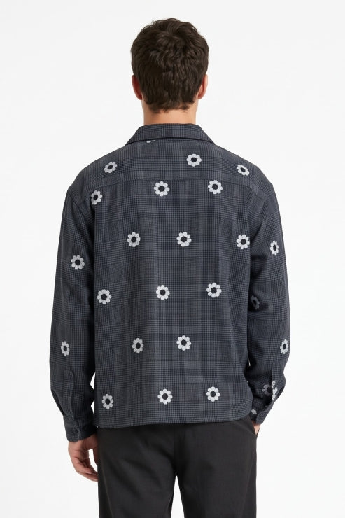 Heavy Fabric Boxy Fit Check Shirt - Charcoal