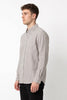 Grey Stripe Linen Regular Fit Shirt