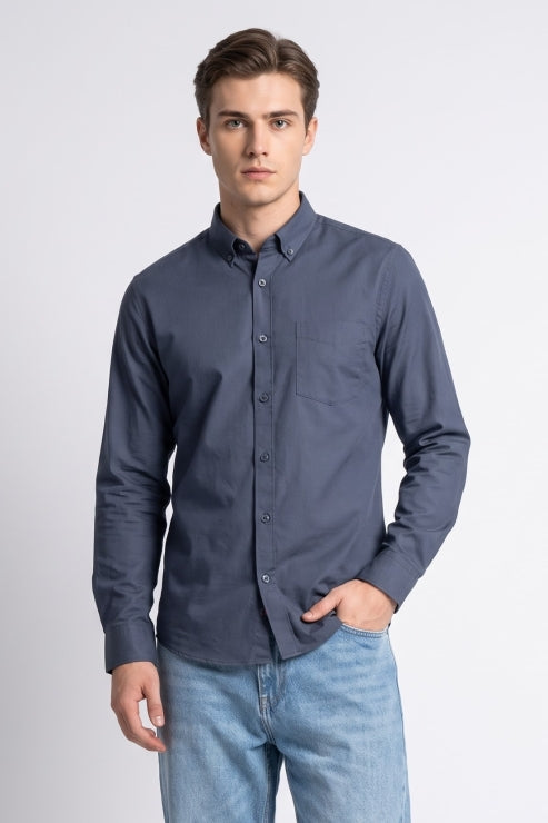 Teal Poly Lycra Regular Fit Shirt