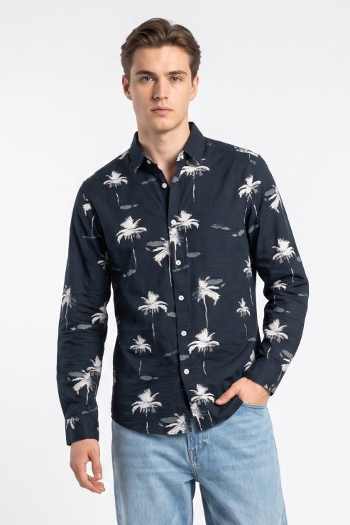 Coconut Tree Print Regular Fit Shirt