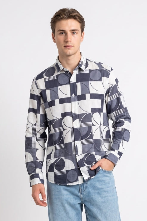 Abstract Printed Regular Fit Shirt