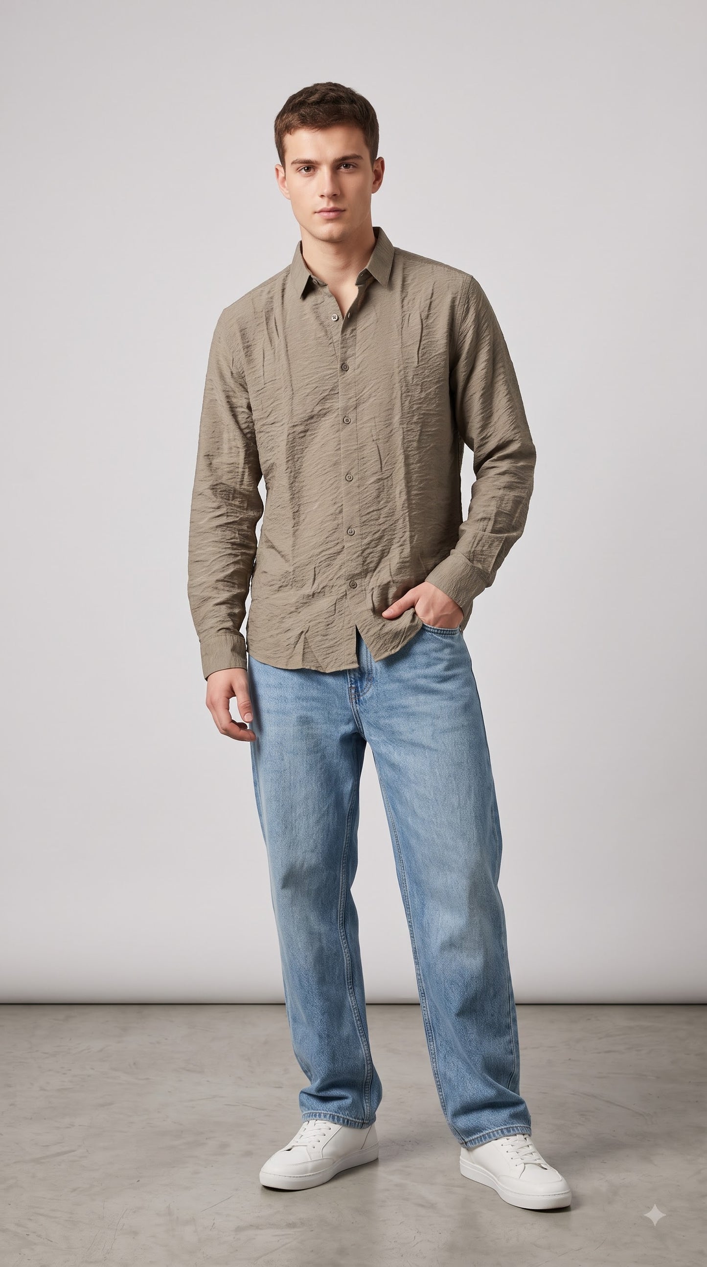 Sand Waffle Regular Fit Shirt