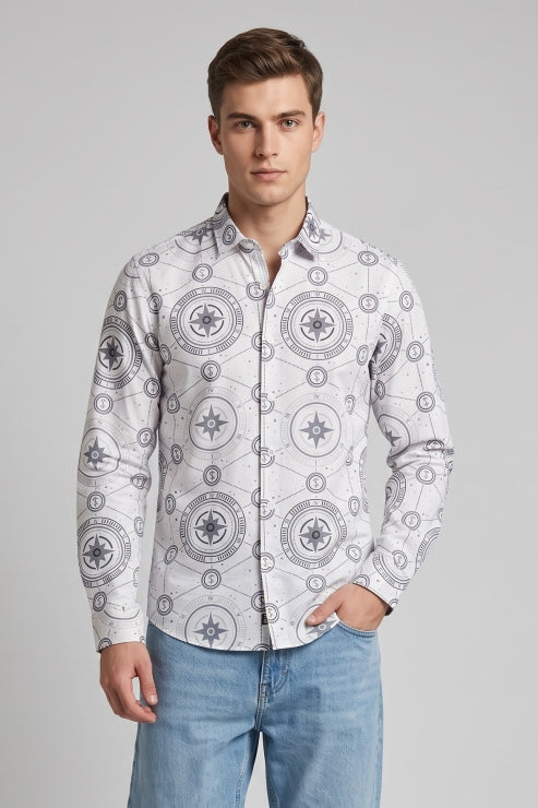 Abstract Print Regular Fit Shirt