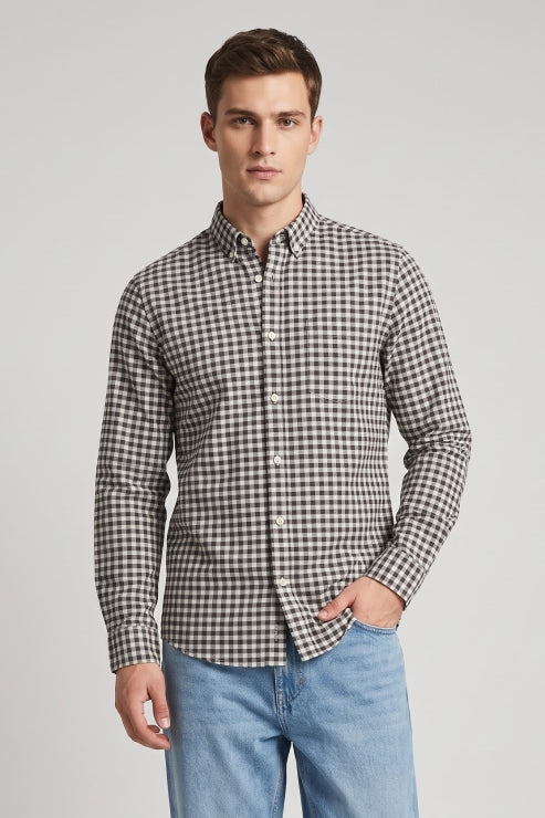 Micro Check Regular Fit Shirt