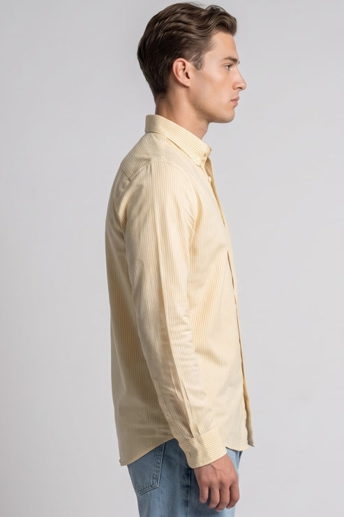 Pale Yellow Regular Fit Shirt