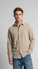Solid Beige Corduroy Regular Fit Shirt