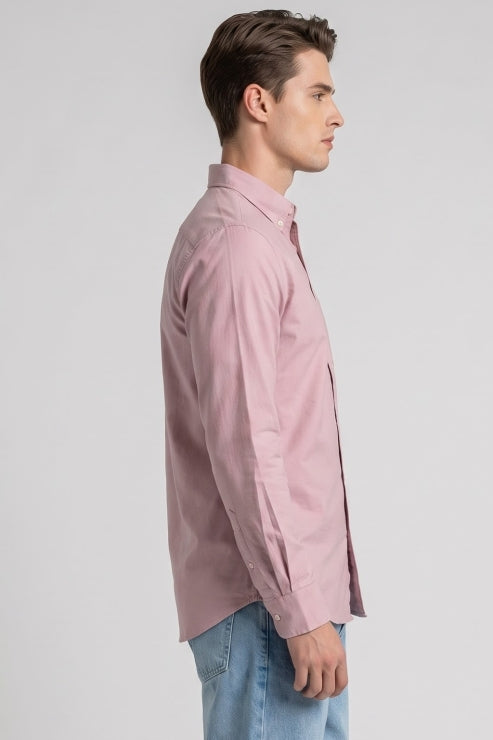 Pink Poly Lycra Regular Fit Shirt