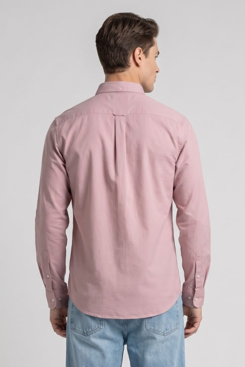 Pink Poly Lycra Regular Fit Shirt