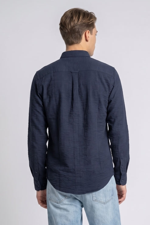 Indigo Waffle Regular Fit Shirt
