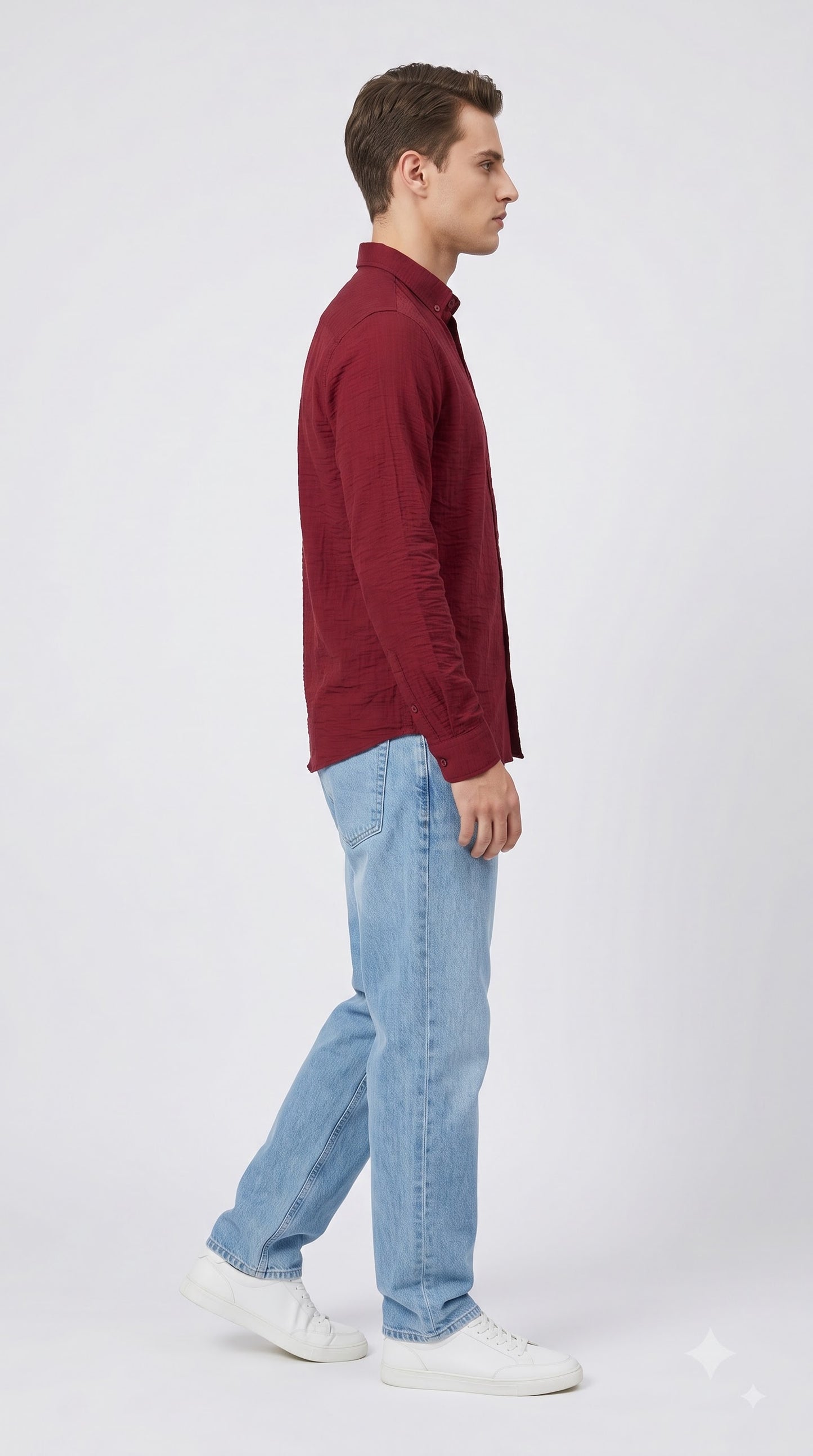 Red Waffle Regular Fit Shirt